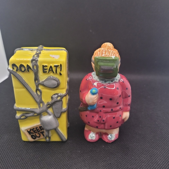 Other - Vintage Otagiri “Don’t Eat” Box & Woman Ceramic Salt & Pepper Shaker Set Japan